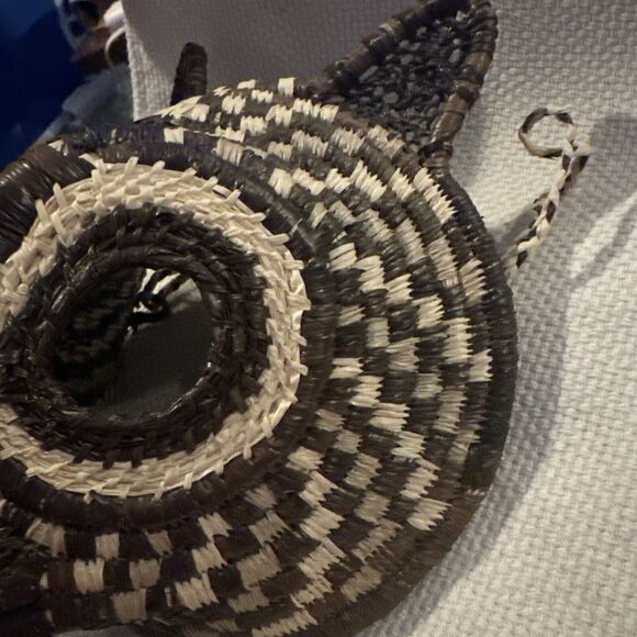 Vintage WOUNAAN Embera Tribe woven Chunga Shaman OWL MASK Panama SPIRITUAL Art - Picture 5 of 13